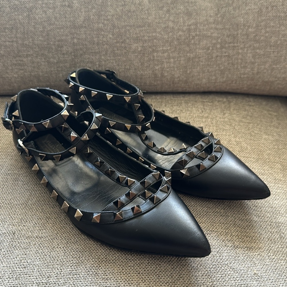 Valentino Black Studded Women's Flats